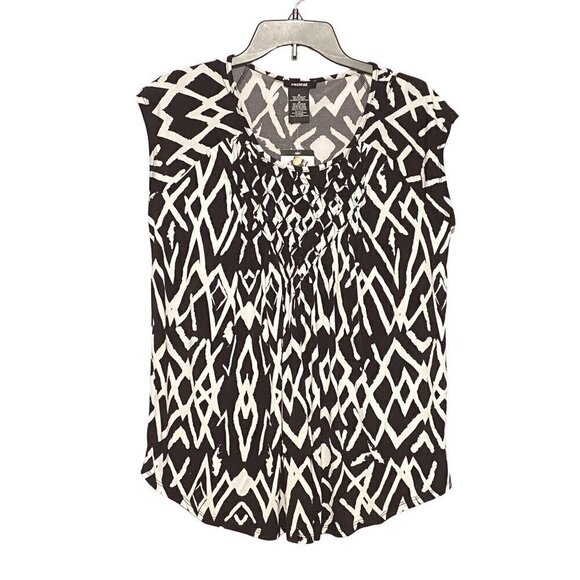 New Premise Black & White Slinky Sleeveless Stretchy Blouse Women's Size Medium - Picture 1 of 9